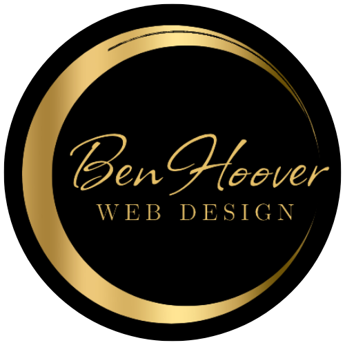 Black and gold logo for Ben Hoover Web Design company.